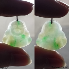 Small jade happy Buddha pendant
