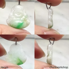 Small jade happy Buddha pendant