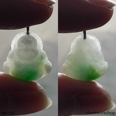 Small jade happy Buddha pendant