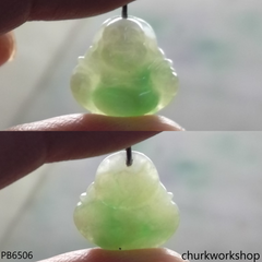 Small jade happy Buddha pendant