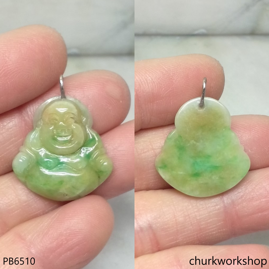 Small multicolor jade happy Buddha pendant