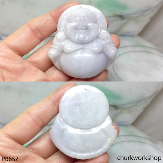 Reserved Large lavender jade happy Buddha pendant