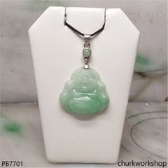 Green jade happy Buddha pendant