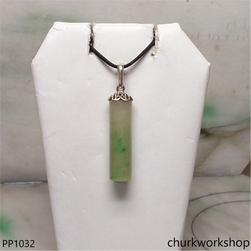 Yellowish green small jade cylinder