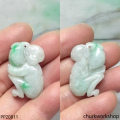 Jade monkey pendant