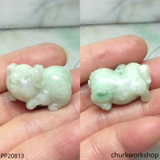 Pale green jade pig pendant