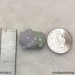 Pale lavender & green jade pig pendant