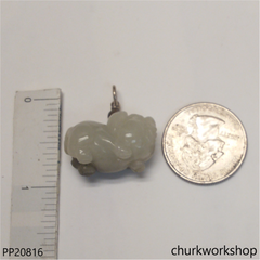 Yellowish jade pig pendant