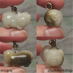 Yellowish jade pig pendant