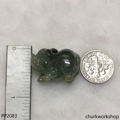 Bluish green jade pig pendant