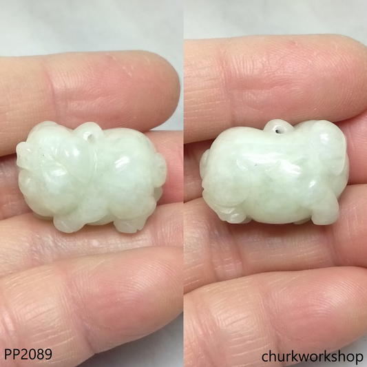 Pale green jade pig pendant