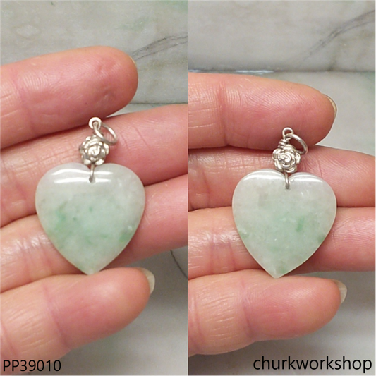Light green jade heart pendant