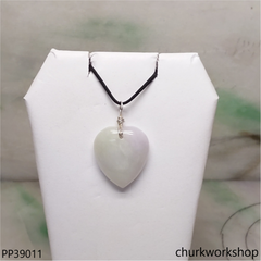 Pale lavender jade heart pendant
