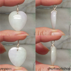 Pale lavender jade heart pendant