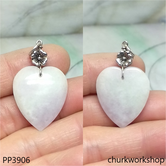 Light lavender jade heart pendant