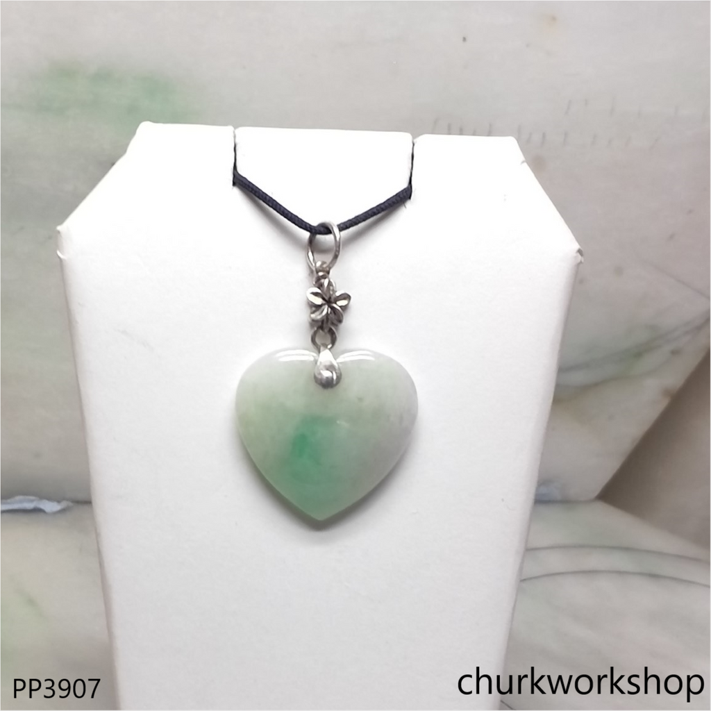 Light green jade heart pendant