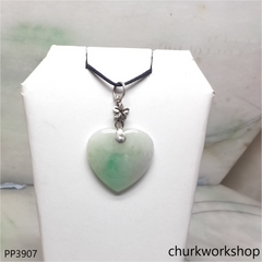 Light green jade heart pendant