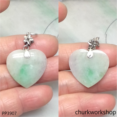 Light green jade heart pendant