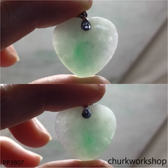 Light green jade heart pendant