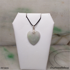 Light green jade heart pendant