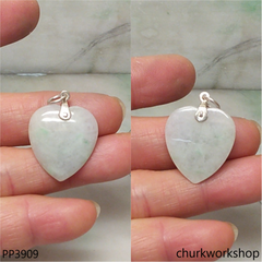 Light green jade heart pendant