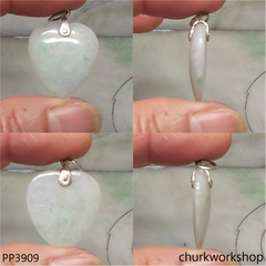 Light green jade heart pendant