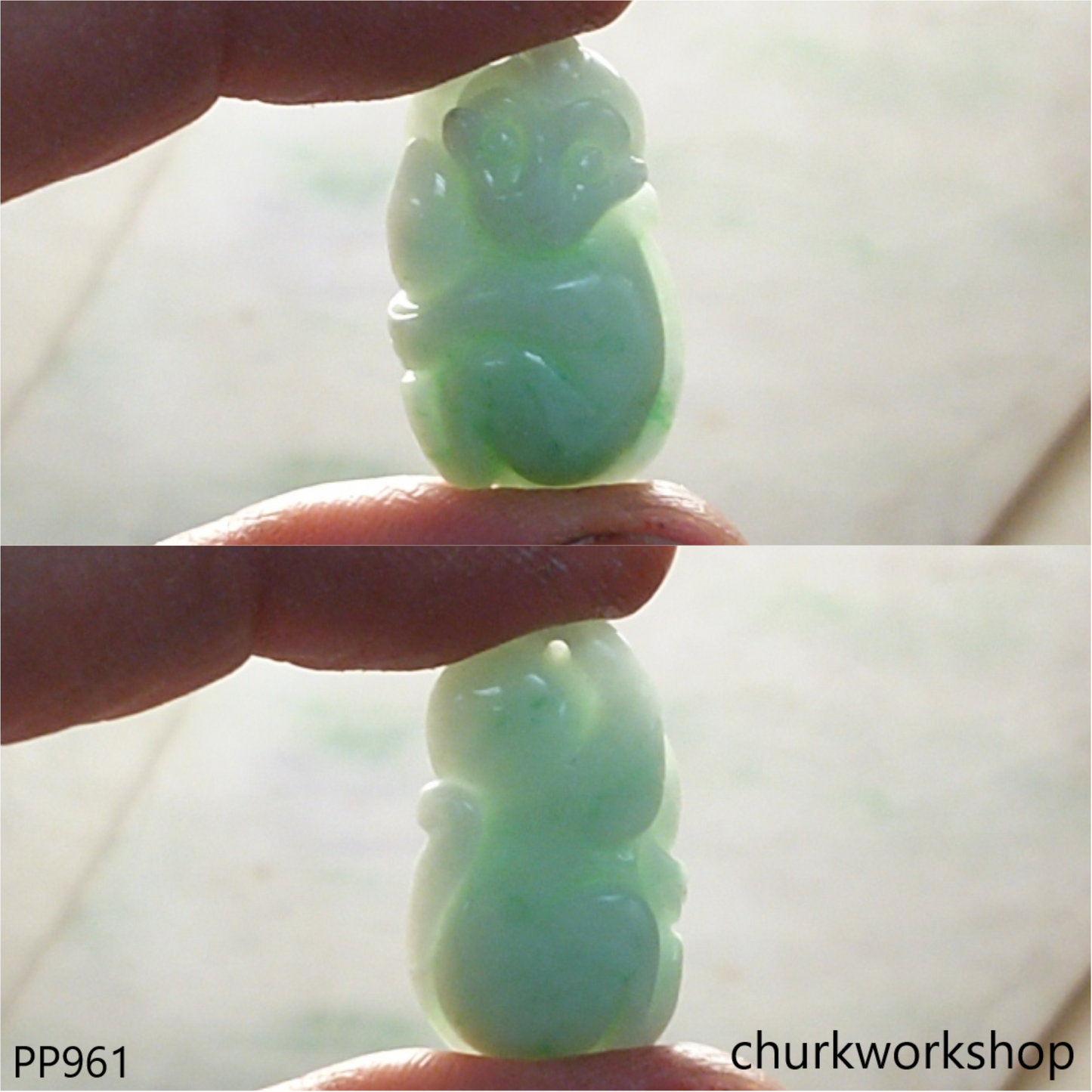 Jade monkey pendant