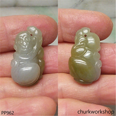 Grayish jade monkey pendant