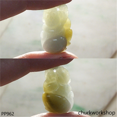 Grayish jade monkey pendant