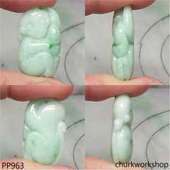 Jade monkey pendant