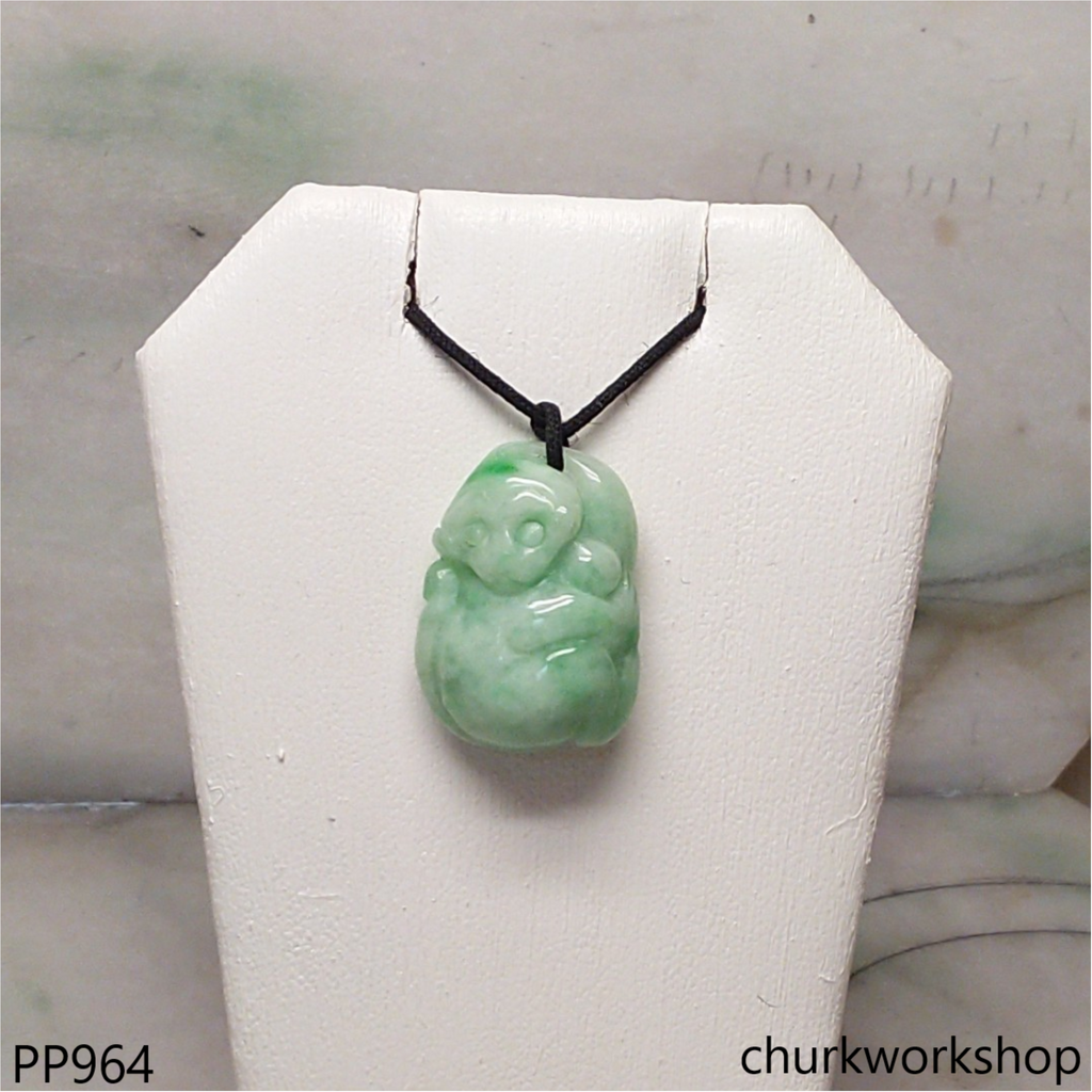 Jade monkey pendant