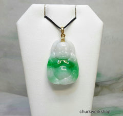 Reserved for Phua Apple green jade happy Buddha pendant, Buddha pendant