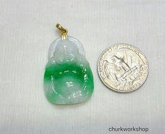 Reserved for Phua Apple green jade happy Buddha pendant, Buddha pendant
