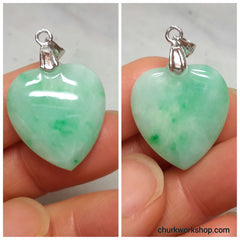 Apple green jade heart