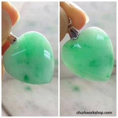 Apple green jade heart
