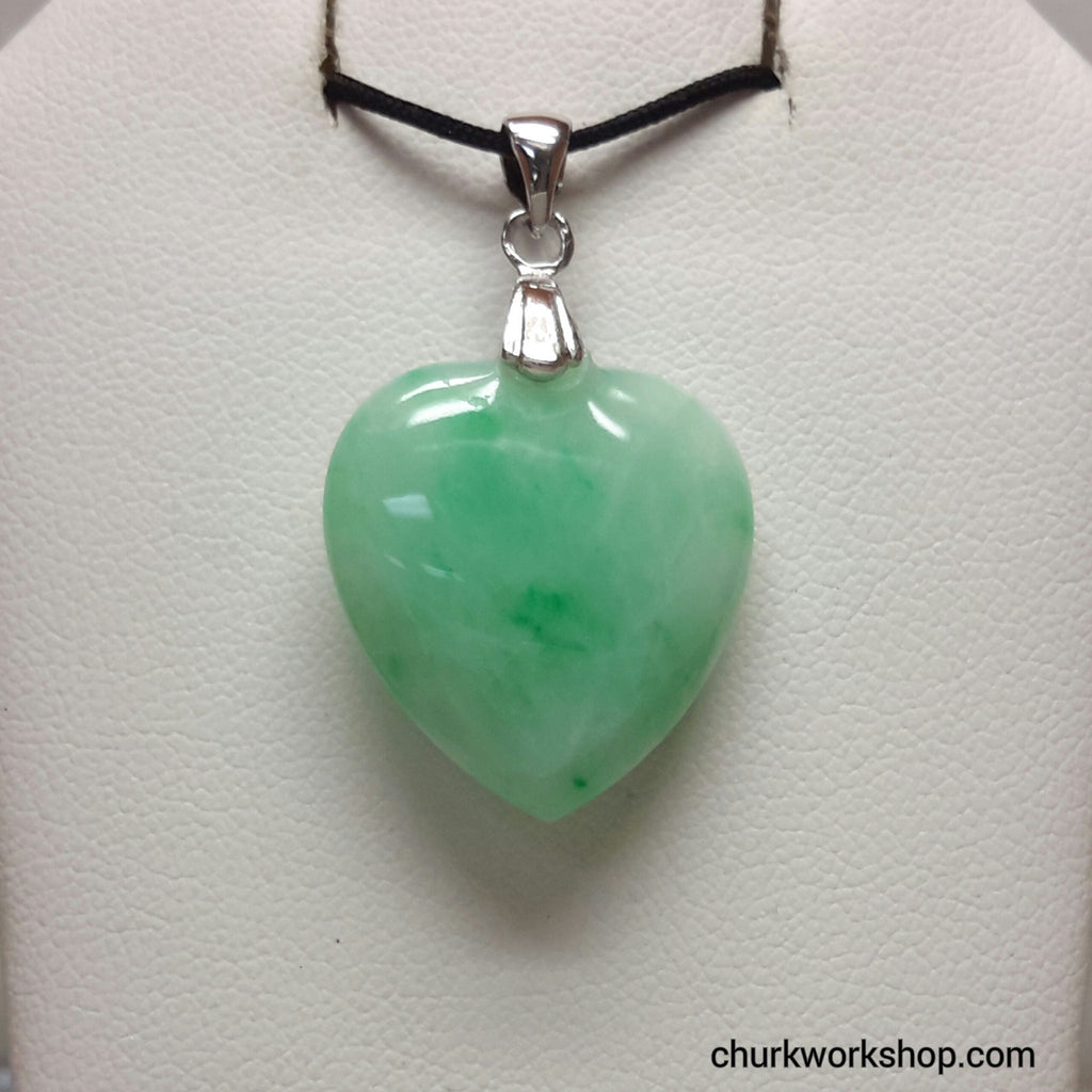 Apple green jade heart