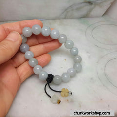 Pale lavender jade beads bracelet