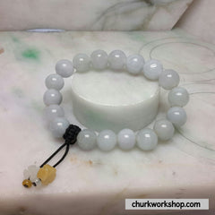Pale lavender jade beads bracelet