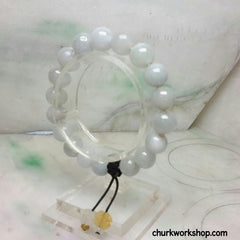 Pale lavender jade beads bracelet