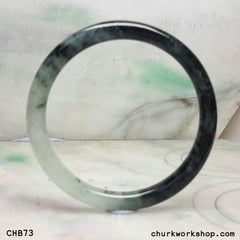 Natural dark green jade bangle
