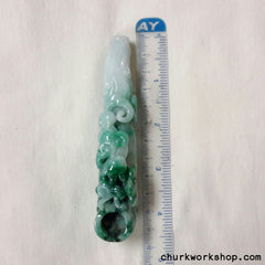 Unique natural jadeite dragon pipe