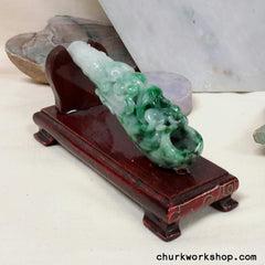 Unique natural jadeite dragon pipe