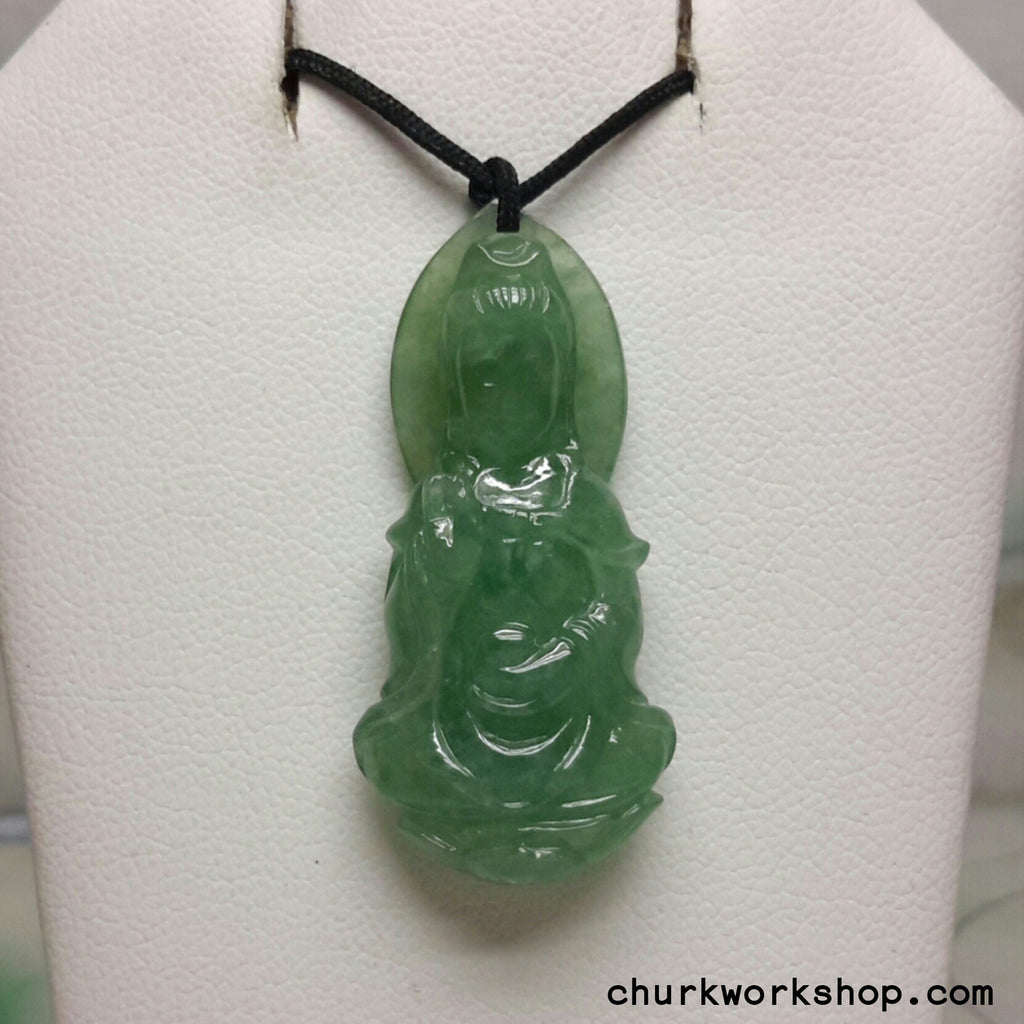 Jade lady Buddha pendant