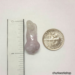 Lavender jade pendant with bail connected