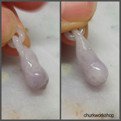 Lavender jade pendant with bail connected
