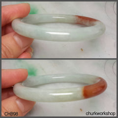Jade bangle, natural color jade bangle, red jade bangle, jade bracelet