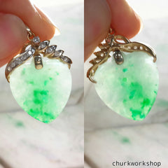 18k jade heart pendant