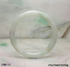 Small light green and pale lavender jade bangle