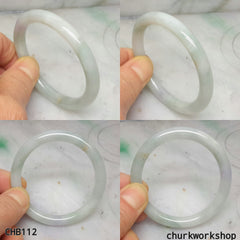 Small light green and pale lavender jade bangle
