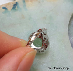 Reserved for shakey38 Light green cabochon jade ring